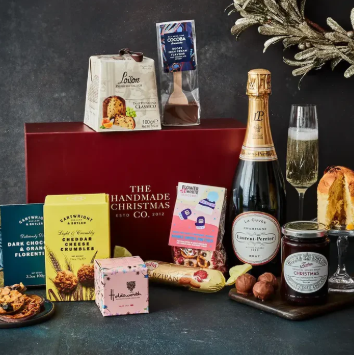 Corporate Christmas food hamper with festive treats
