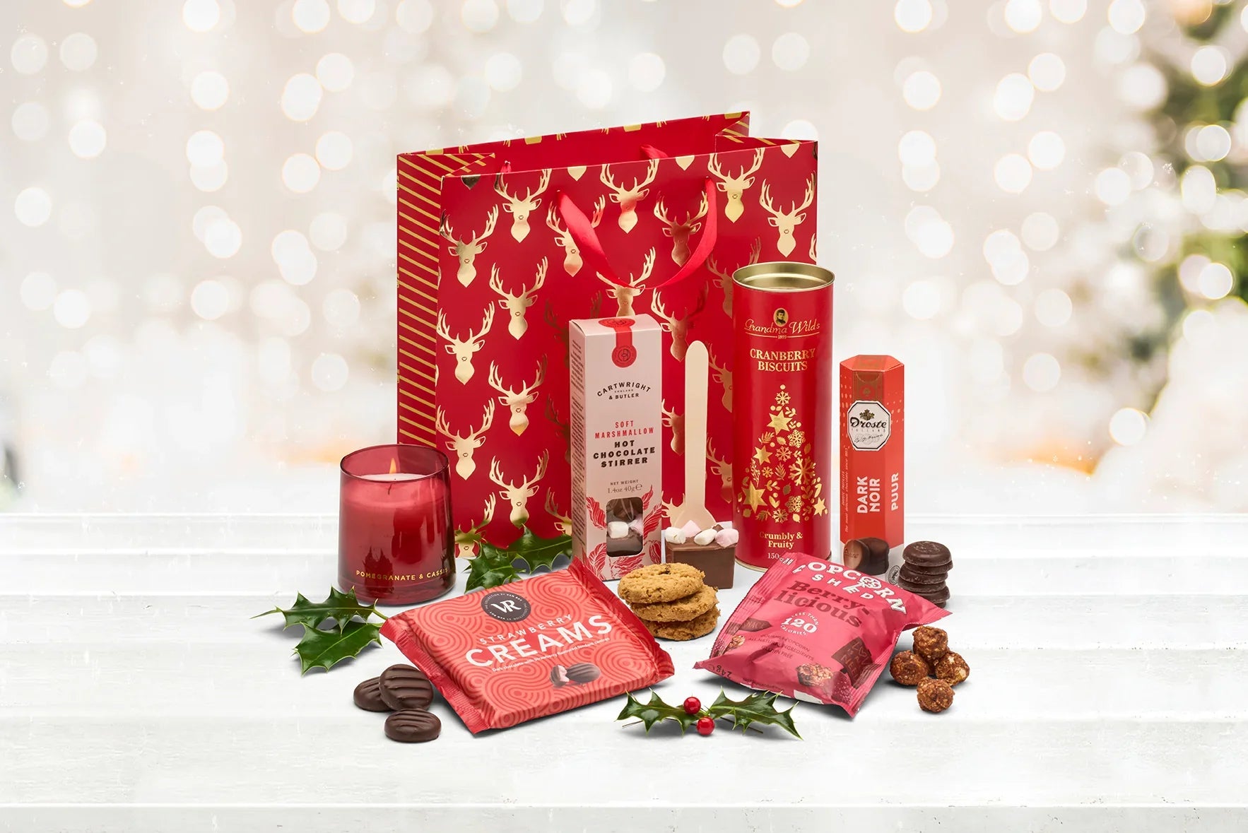Corporate Christmas gift set with festive gift bag