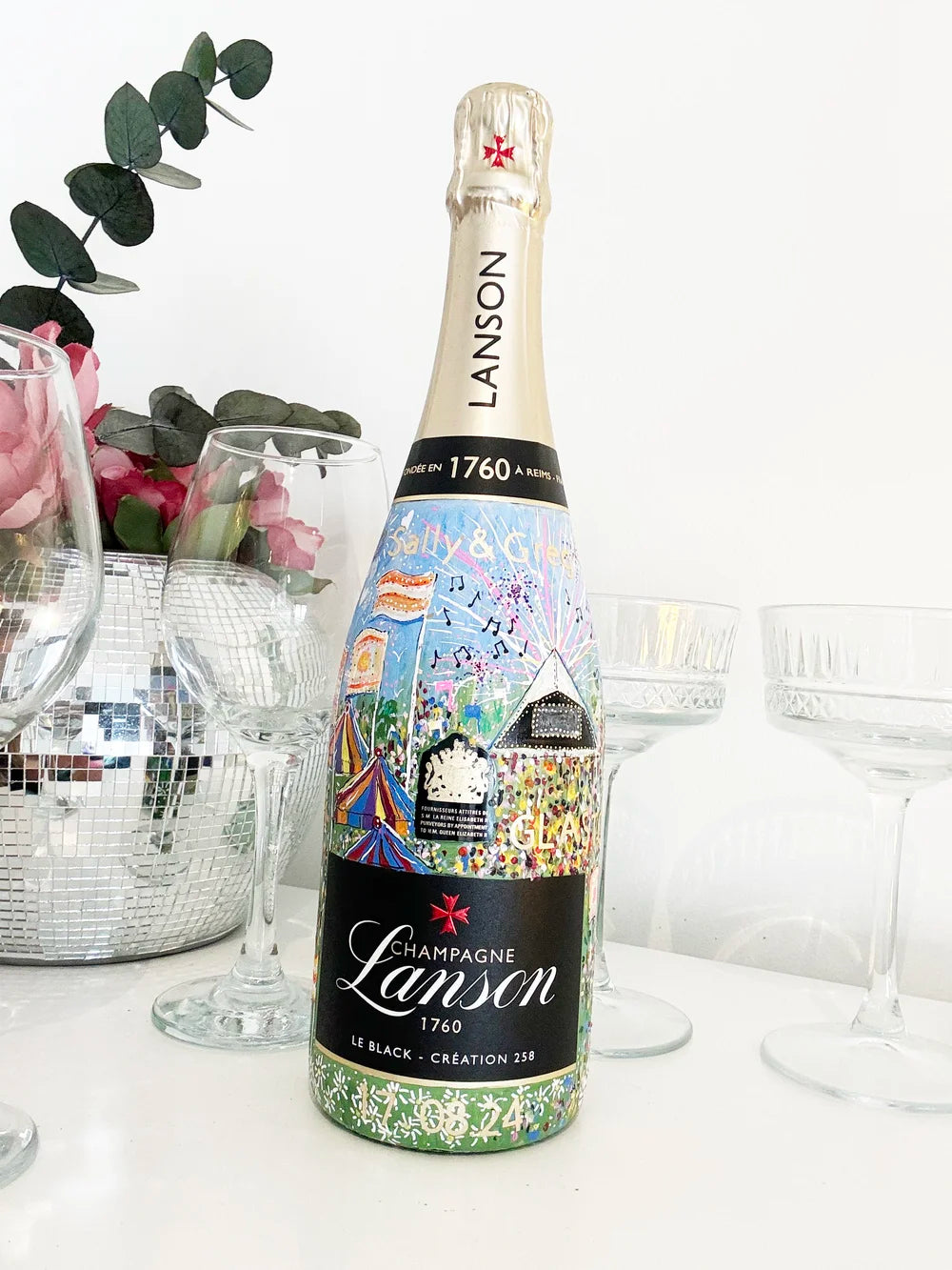 Wedding Story Painted Bottle