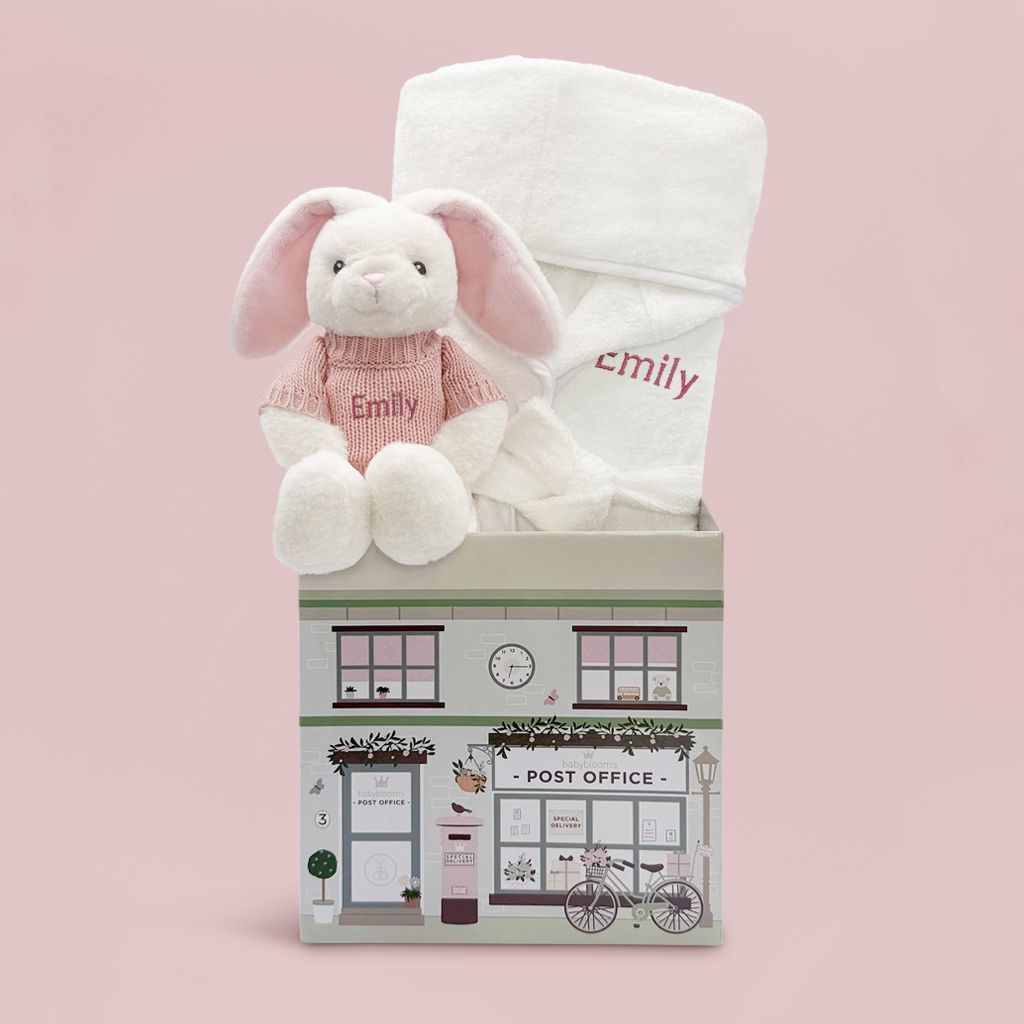 Personalised Little Bunny and Bathrobe Hamper