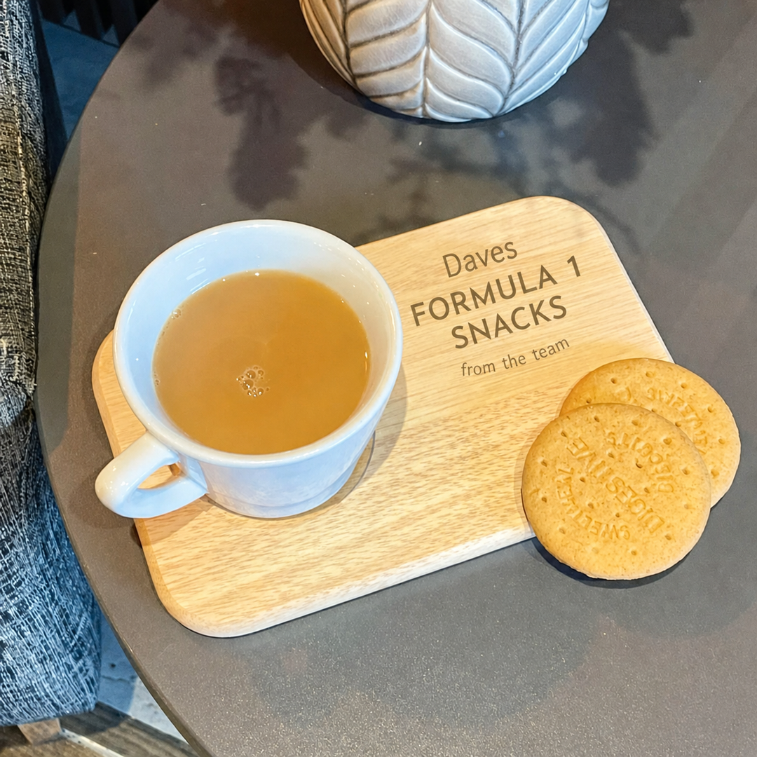 Personalised Formula One Tea And Biscuit Board