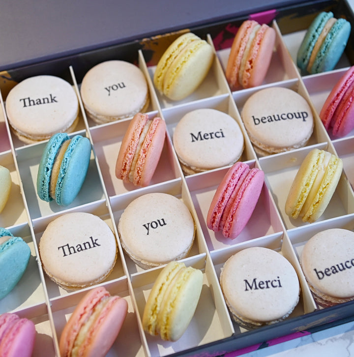 Rainbow Thank You Macarons