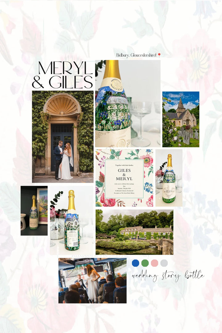 Wedding Story Painted Bottle
