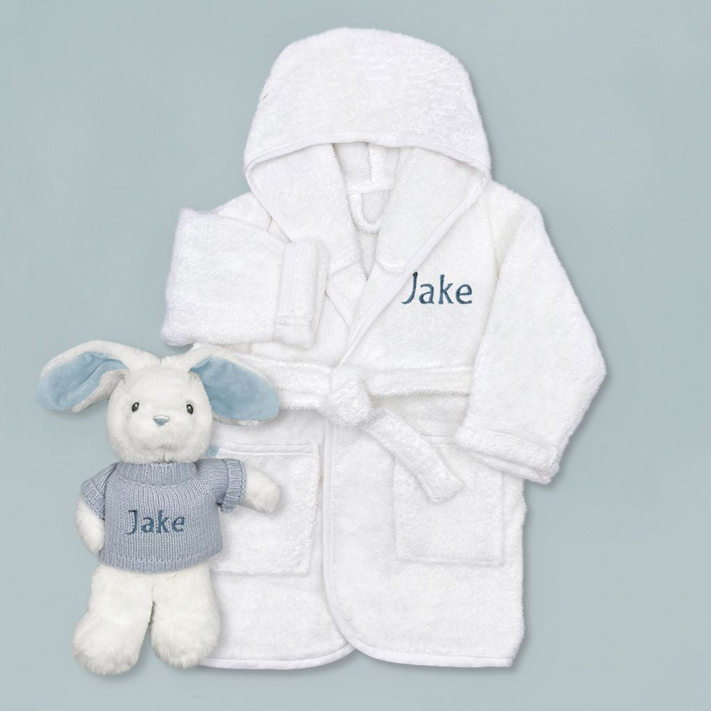 Personalised Little Bunny and Bathrobe Hamper