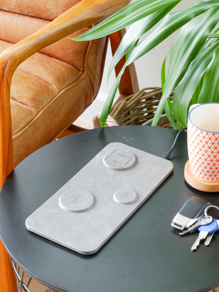 3 IN 1 PU Leather Wireless Charging Station