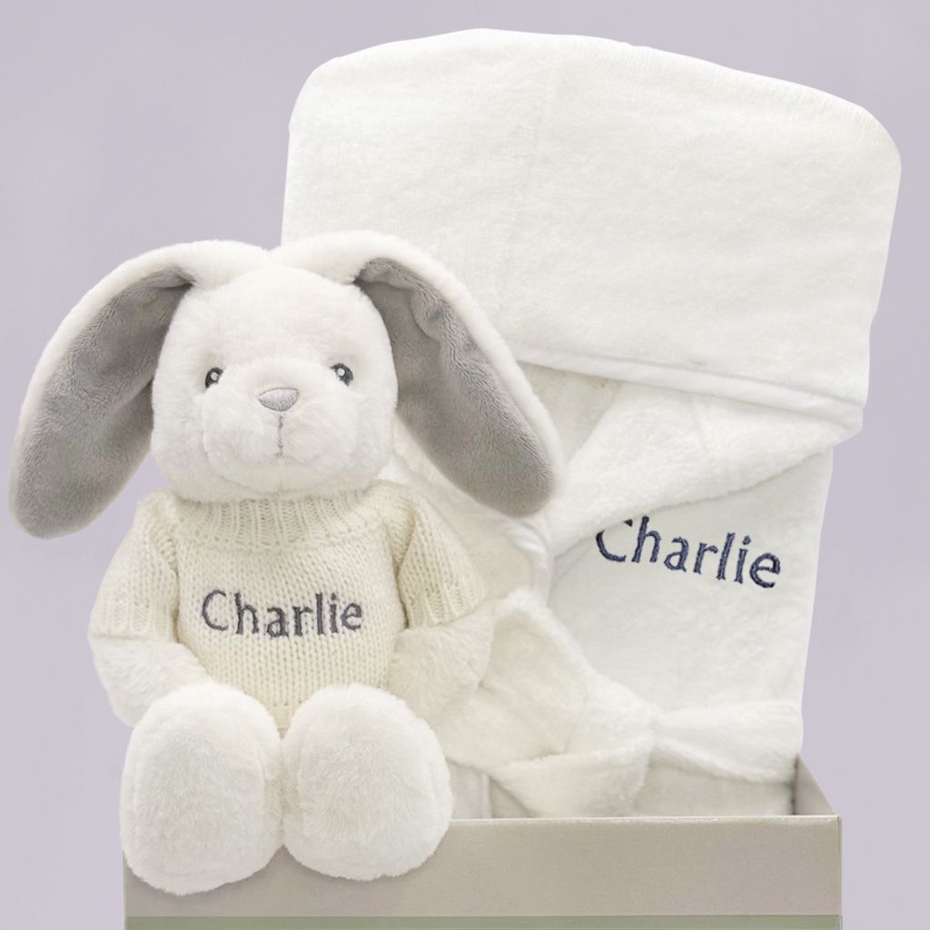 Personalised Little Bunny and Bathrobe Hamper