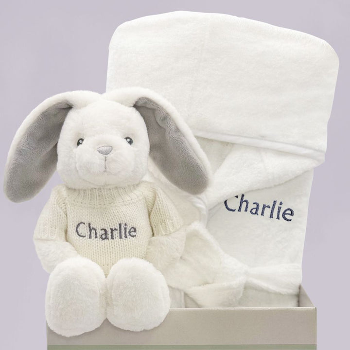 Personalised Little Bunny and Bathrobe Hamper