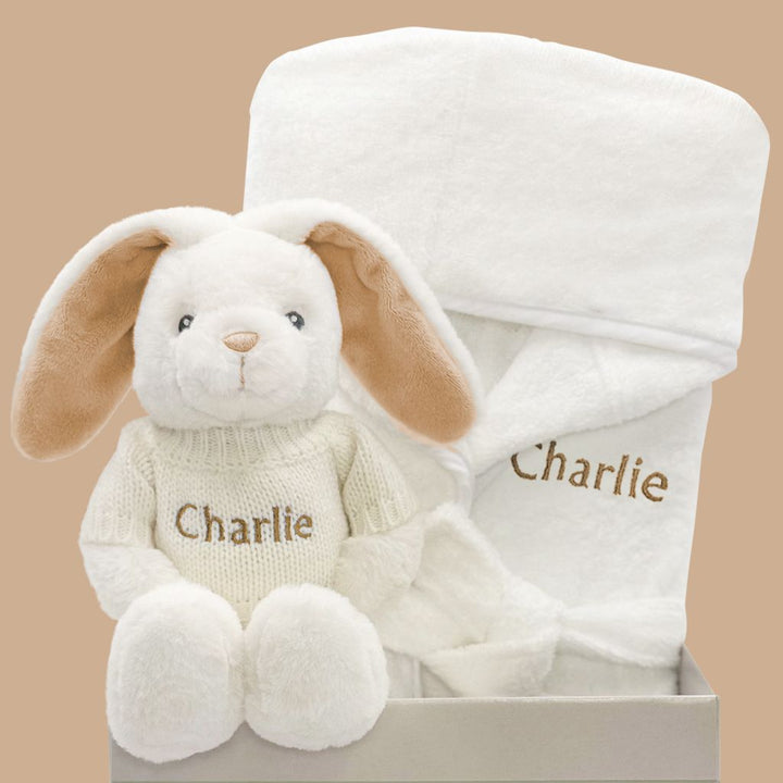Personalised Little Bunny and Bathrobe Hamper