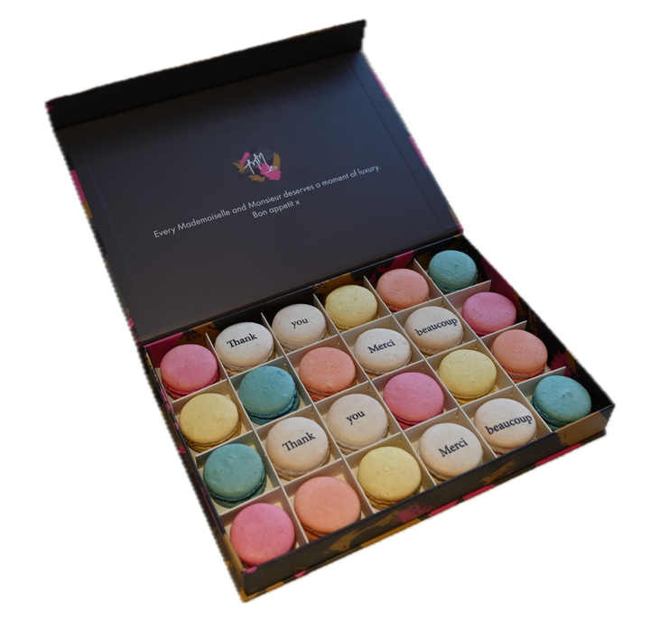 Rainbow Thank You Macarons