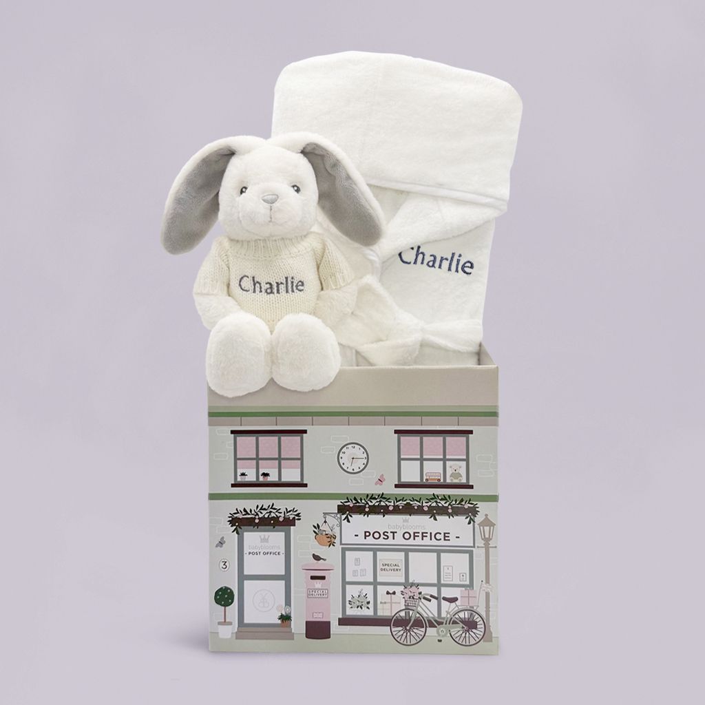 Personalised Little Bunny and Bathrobe Hamper