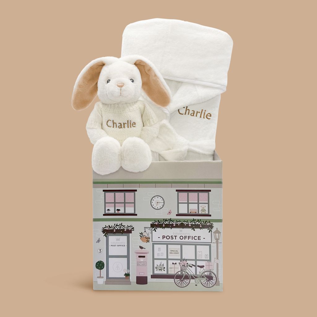 Personalised Little Bunny and Bathrobe Hamper