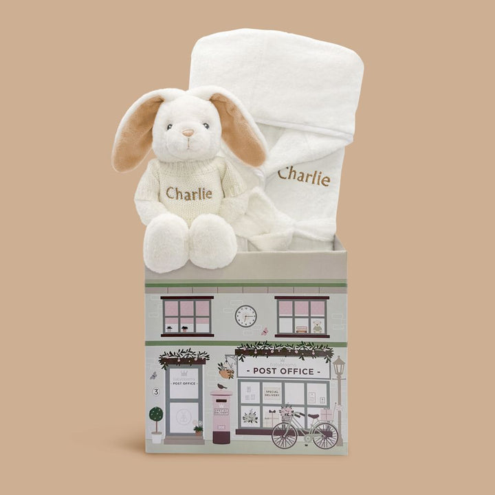 Personalised Little Bunny and Bathrobe Hamper
