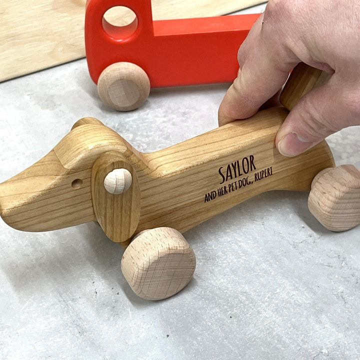 Personalised Wooden Dachshund Toy