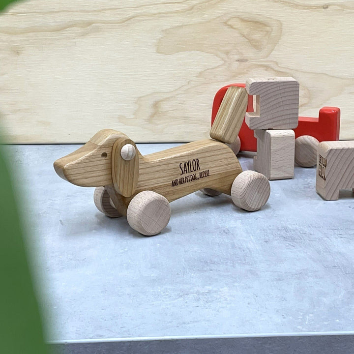 Personalised Wooden Dachshund Toy