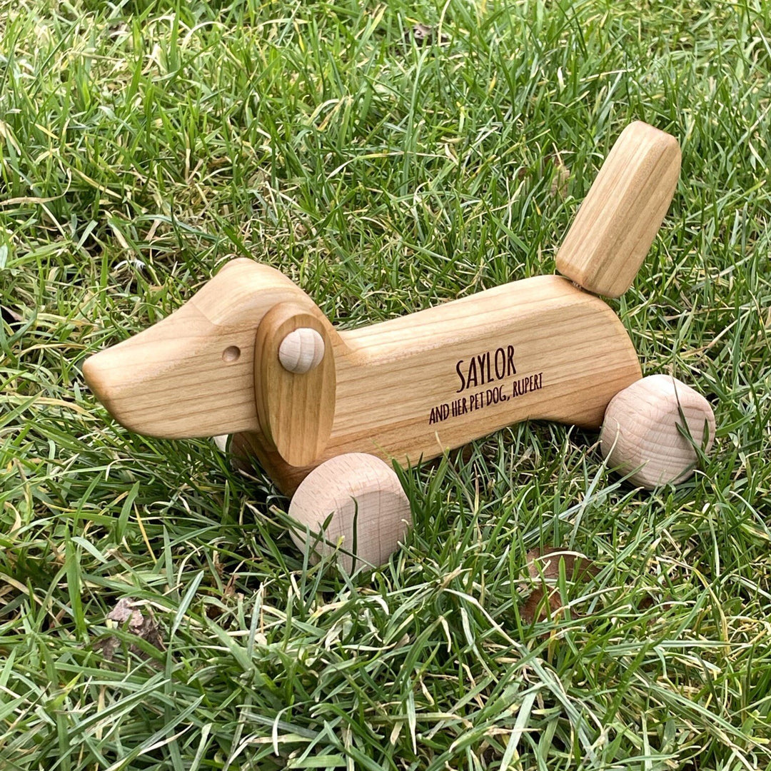 Personalised Wooden Dachshund Toy