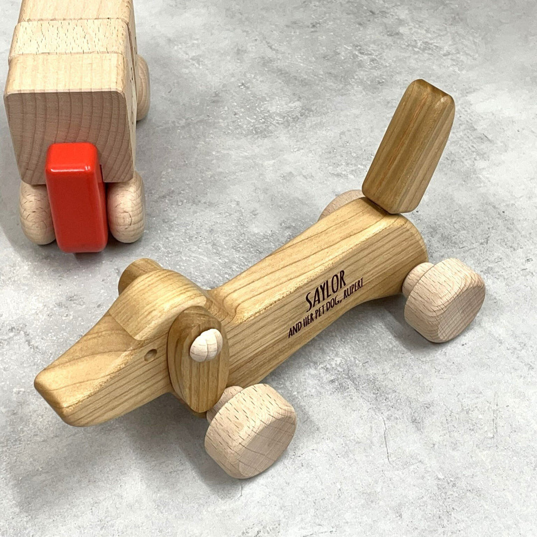 Personalised Wooden Dachshund Toy