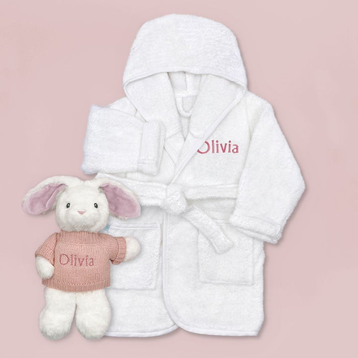 Personalised Little Bunny and Bathrobe Hamper
