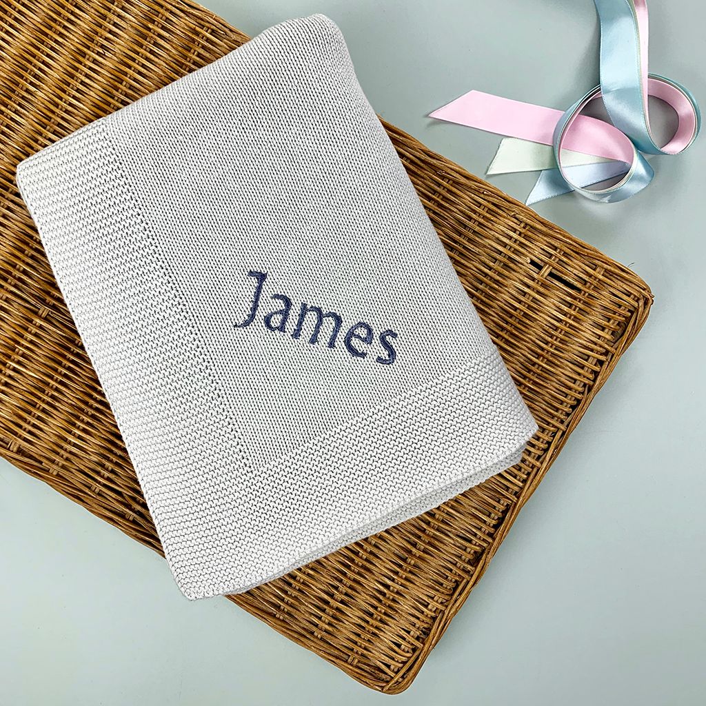 Personalised Knitted Baby Blanket
