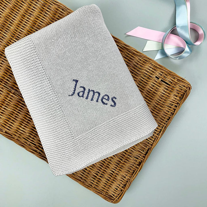 Personalised Knitted Baby Blanket