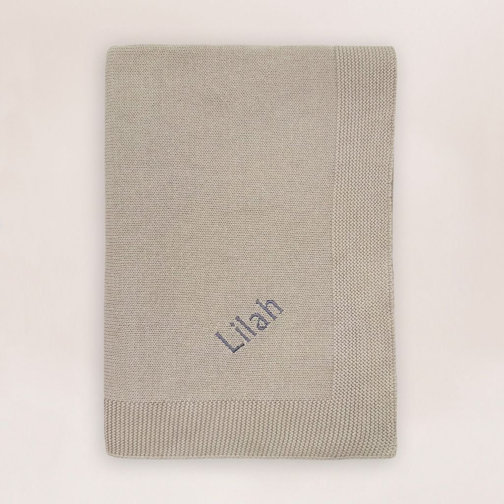 Personalised Knitted Baby Blanket