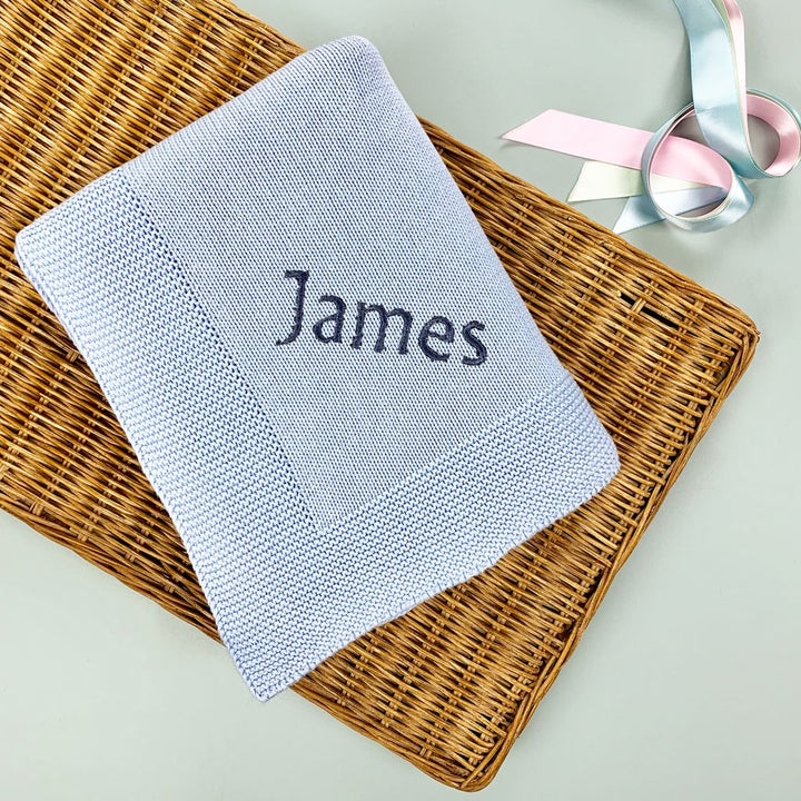 Personalised Knitted Baby Blanket